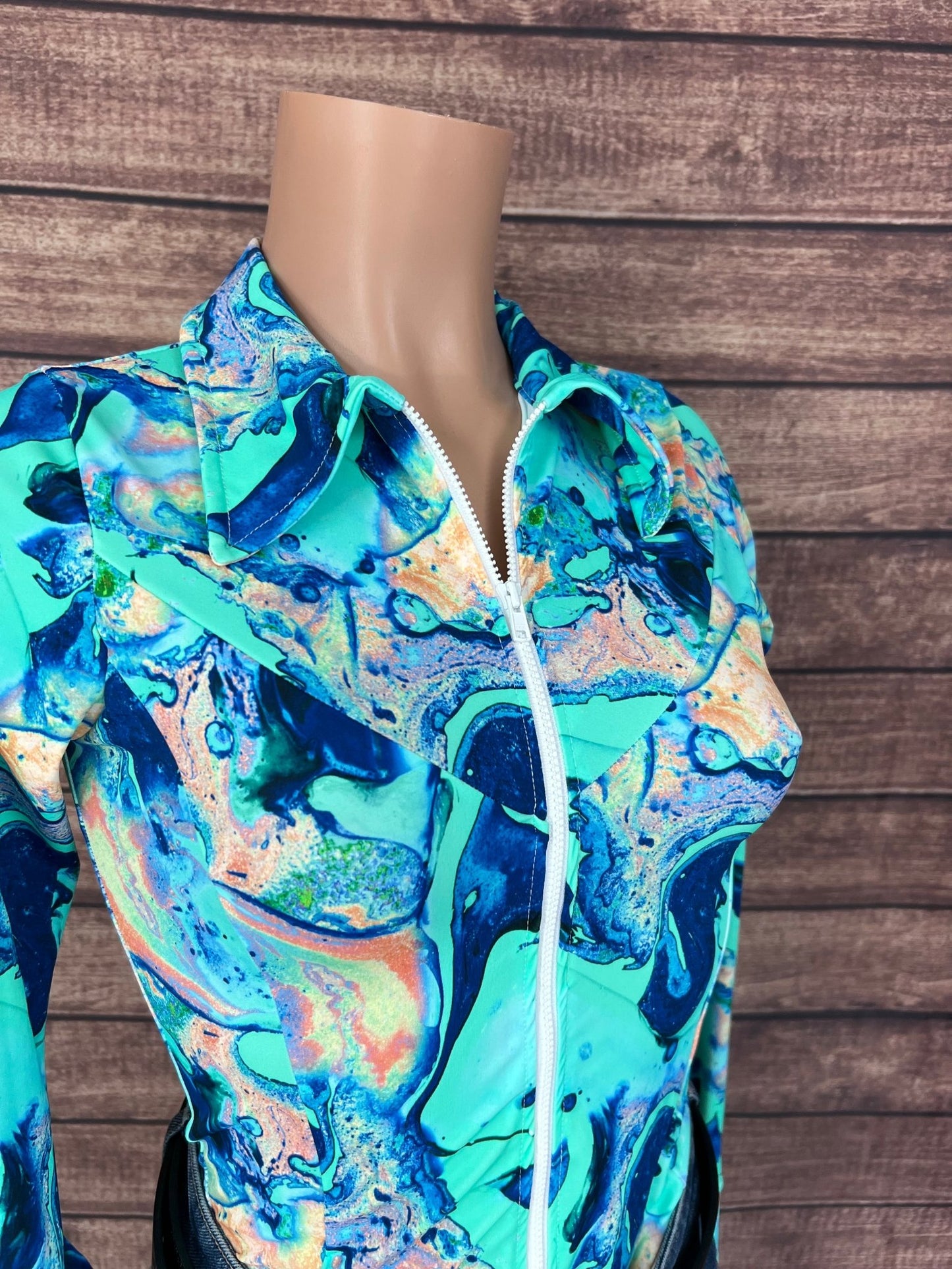 Lapis Lagoon Zipper Front Rodeo Shirt - Riverside Rodeo Shirts