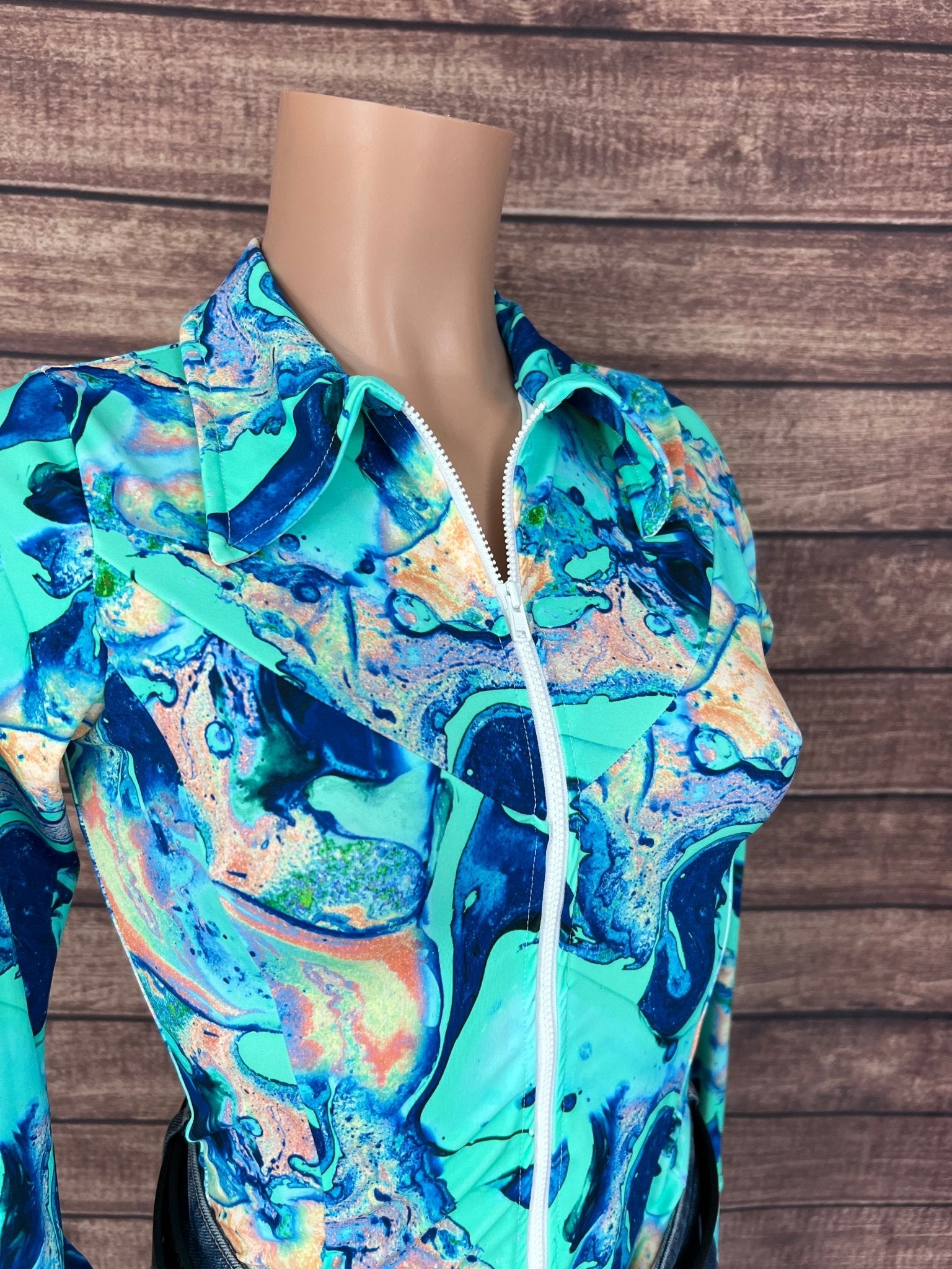 Lapis Lagoon Zipper Front Rodeo Shirt - Riverside Rodeo Shirts