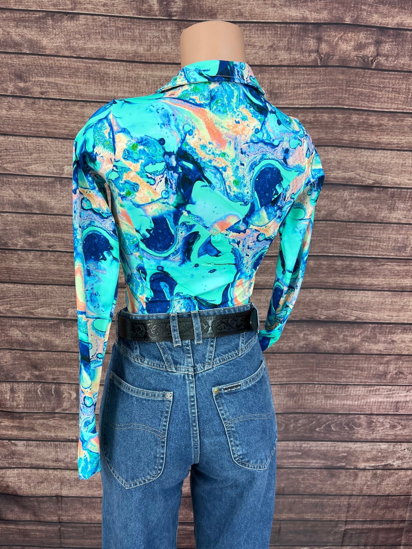 Lapis Lagoon Zipper Front Rodeo Shirt - Riverside Rodeo Shirts