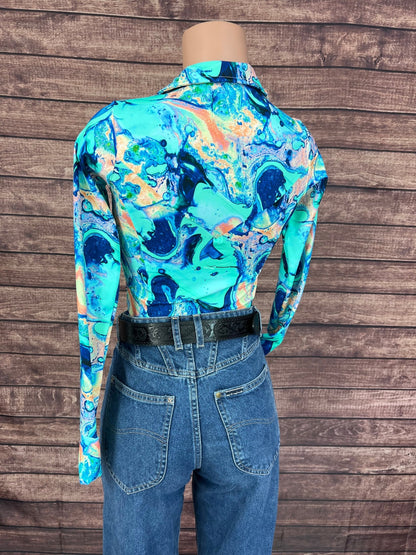 Lapis Lagoon Zipper Front Rodeo Shirt - Riverside Rodeo Shirts