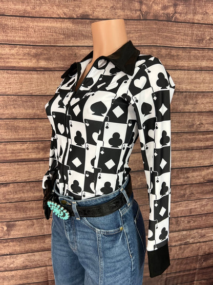 Las Vegas Aces Zipper Front Rodeo Shirt with Snap Cuffs - Riverside Rodeo Shirts