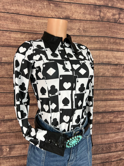 Las Vegas Aces Zipper Front Rodeo Shirt with Snap Cuffs - Riverside Rodeo Shirts