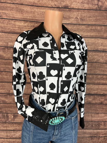 Las Vegas Aces Zipper Front Rodeo Shirt with Snap Cuffs - Riverside Rodeo Shirts