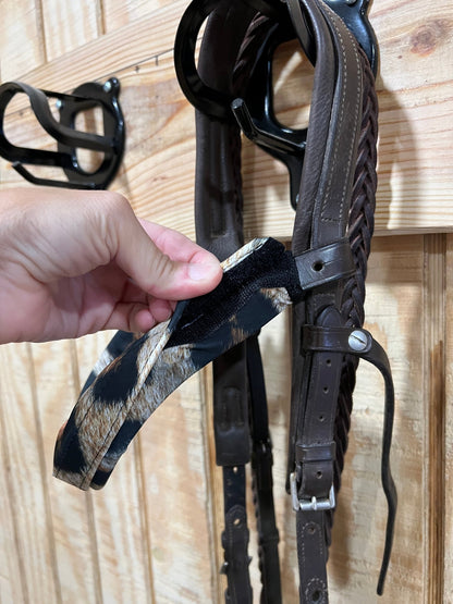 Leopard Print Browband or Noseband Cover (ONE Cover Only) - Riverside Rodeo Shirts