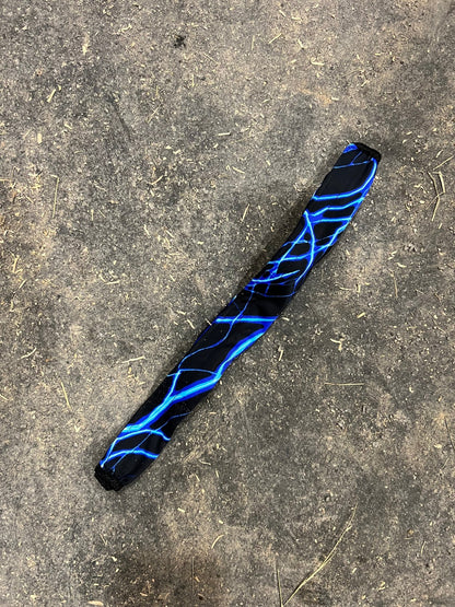Neon Blue Lightning Print Browband or Noseband Cover (ONE Cover Only) - Riverside Rodeo Shirts