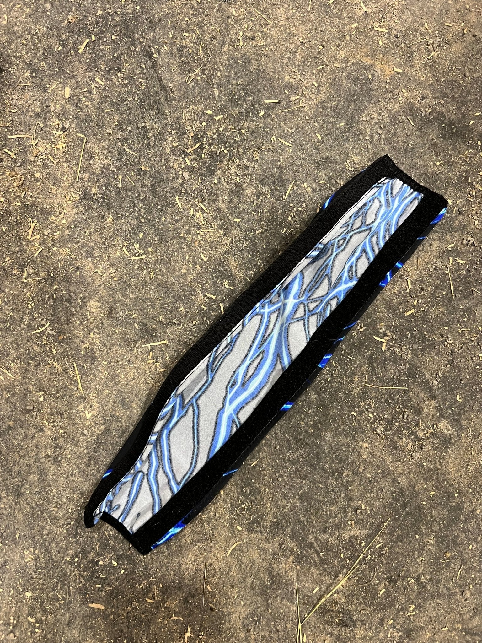 Neon Blue Lightning Print Browband or Noseband Cover (ONE Cover Only) - Riverside Rodeo Shirts