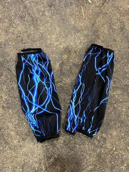 Neon Blue Lightning Velcro Sportboot Covers (Covers Only, set of TWO) - Riverside Rodeo Shirts