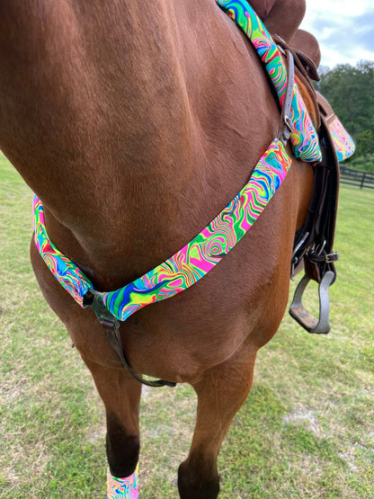 Neon Flux Print Breast Collar Cover (Covers ONLY) - Riverside Rodeo Shirts