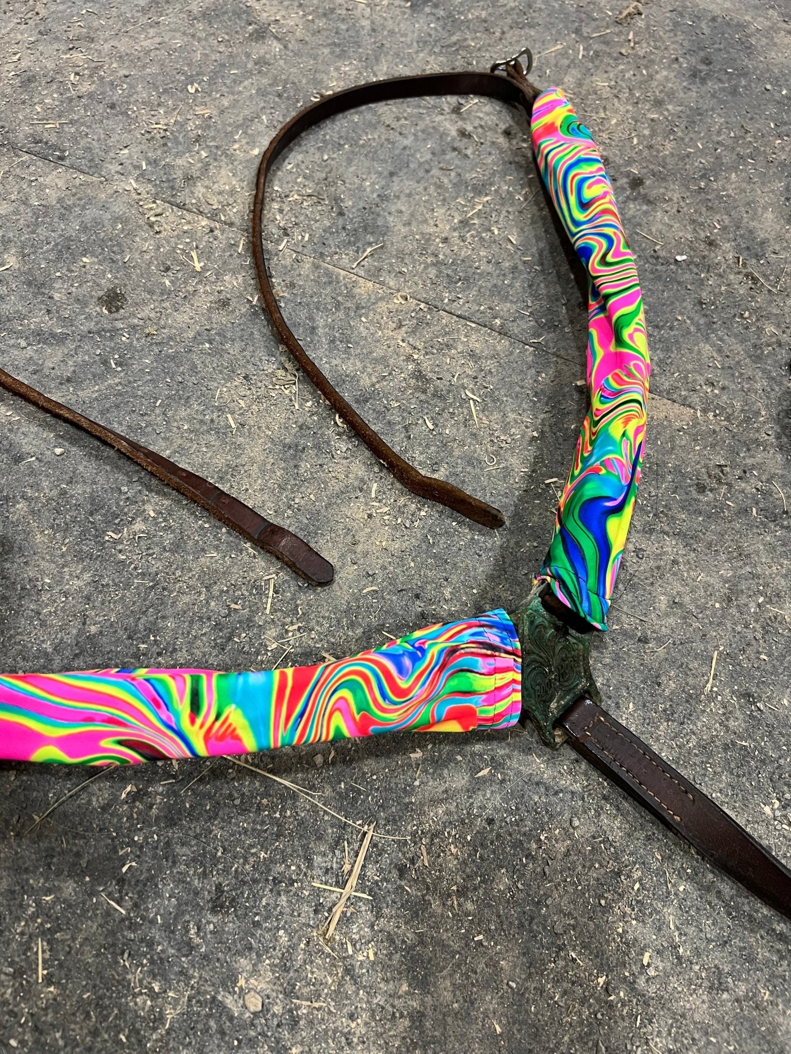 Neon Flux Print Breast Collar Cover (Covers ONLY) - Riverside Rodeo Shirts