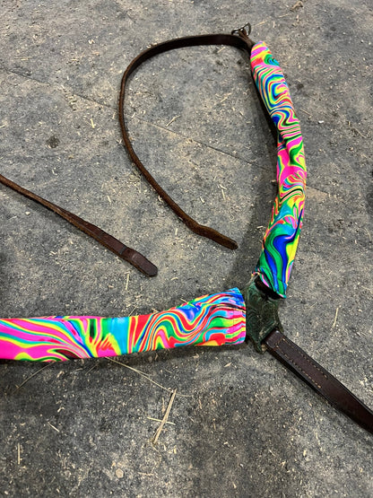 Neon Flux Print Breast Collar Cover (Covers ONLY) - Riverside Rodeo Shirts