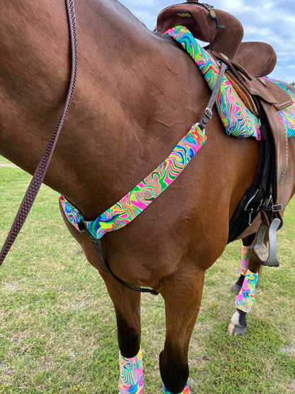 Neon Flux Print Breast Collar Cover (Covers ONLY) - Riverside Rodeo Shirts