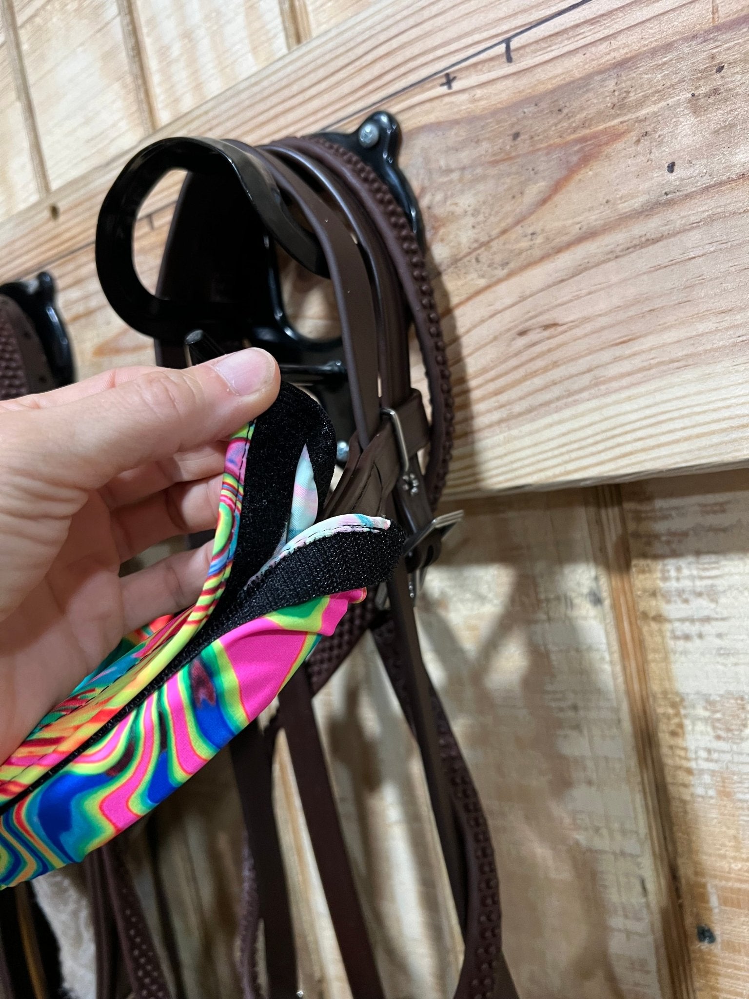 Neon Flux Print Browband or Noseband Cover (ONE Cover Only) - Riverside Rodeo Shirts