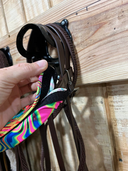 Neon Flux Print Browband or Noseband Cover (ONE Cover Only) - Riverside Rodeo Shirts