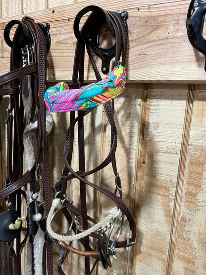 Neon Flux Print Browband or Noseband Cover (ONE Cover Only) - Riverside Rodeo Shirts