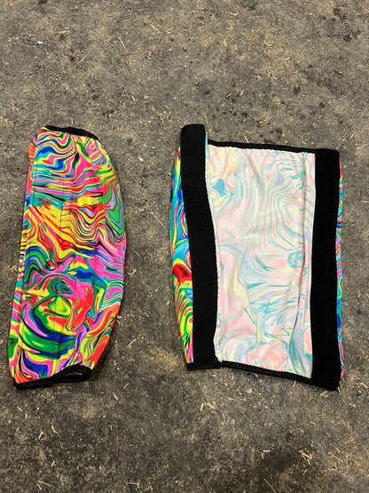 Neon Flux Print Velcro Sportboot Covers (Covers Only, set of TWO) - Riverside Rodeo Shirts