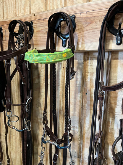 Neon Lime Green Holographic Browband or Noseband Cover (ONE Cover Only) - Riverside Rodeo Shirts