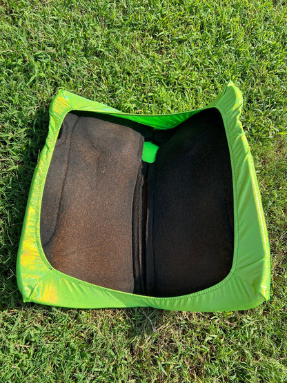 Neon Lime Green Holographic Western Saddle Pad COVER (Saddle Pad Cover Only) - Riverside Rodeo Shirts