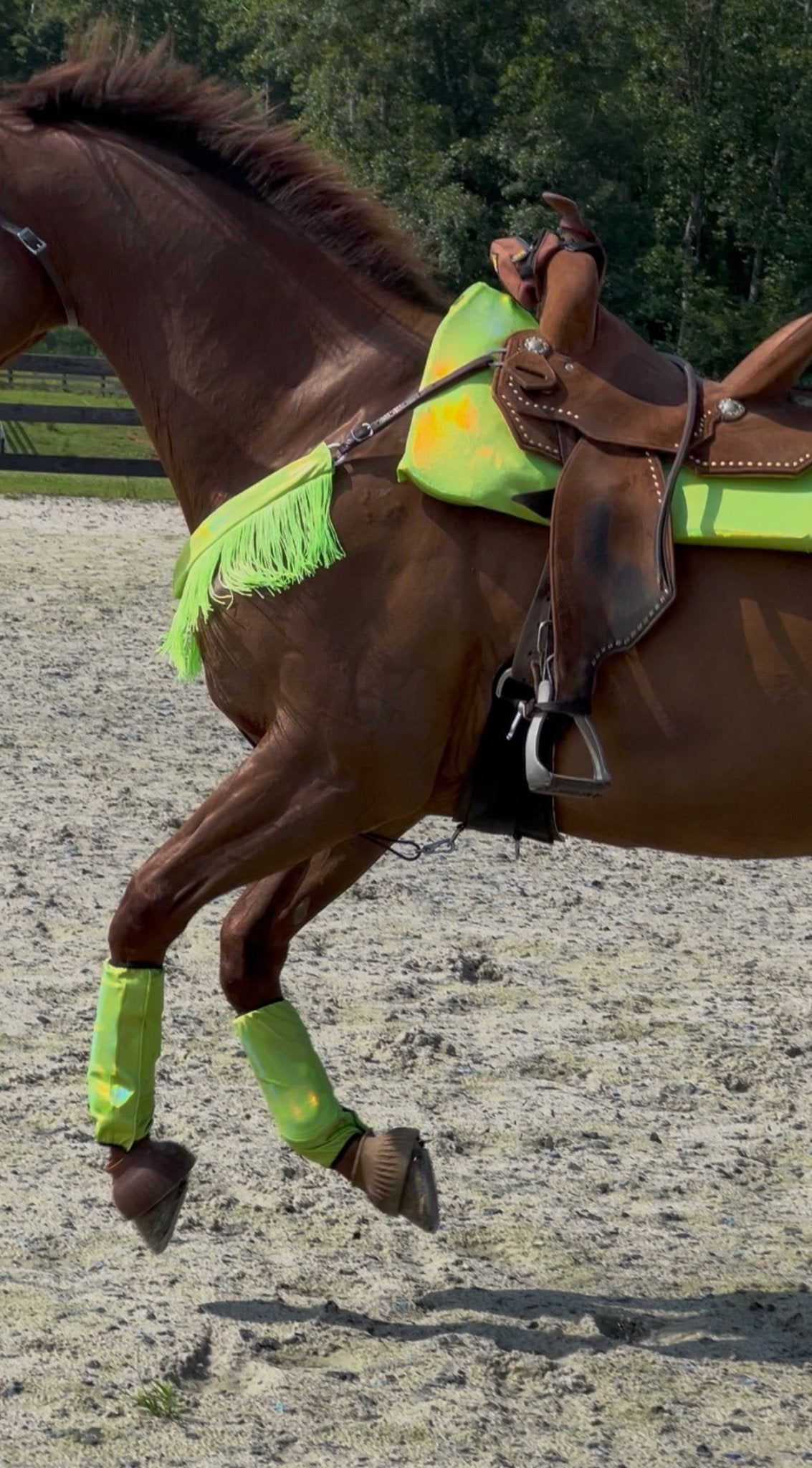 Neon Lime Green Sparkly Velcro Sportboot Covers (Covers Only, sets of TWO) - Riverside Rodeo Shirts