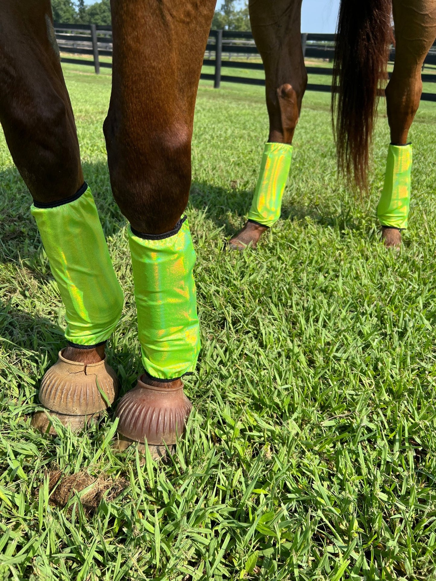 Neon Lime Green Sparkly Velcro Sportboot Covers (Covers Only, sets of TWO) - Riverside Rodeo Shirts