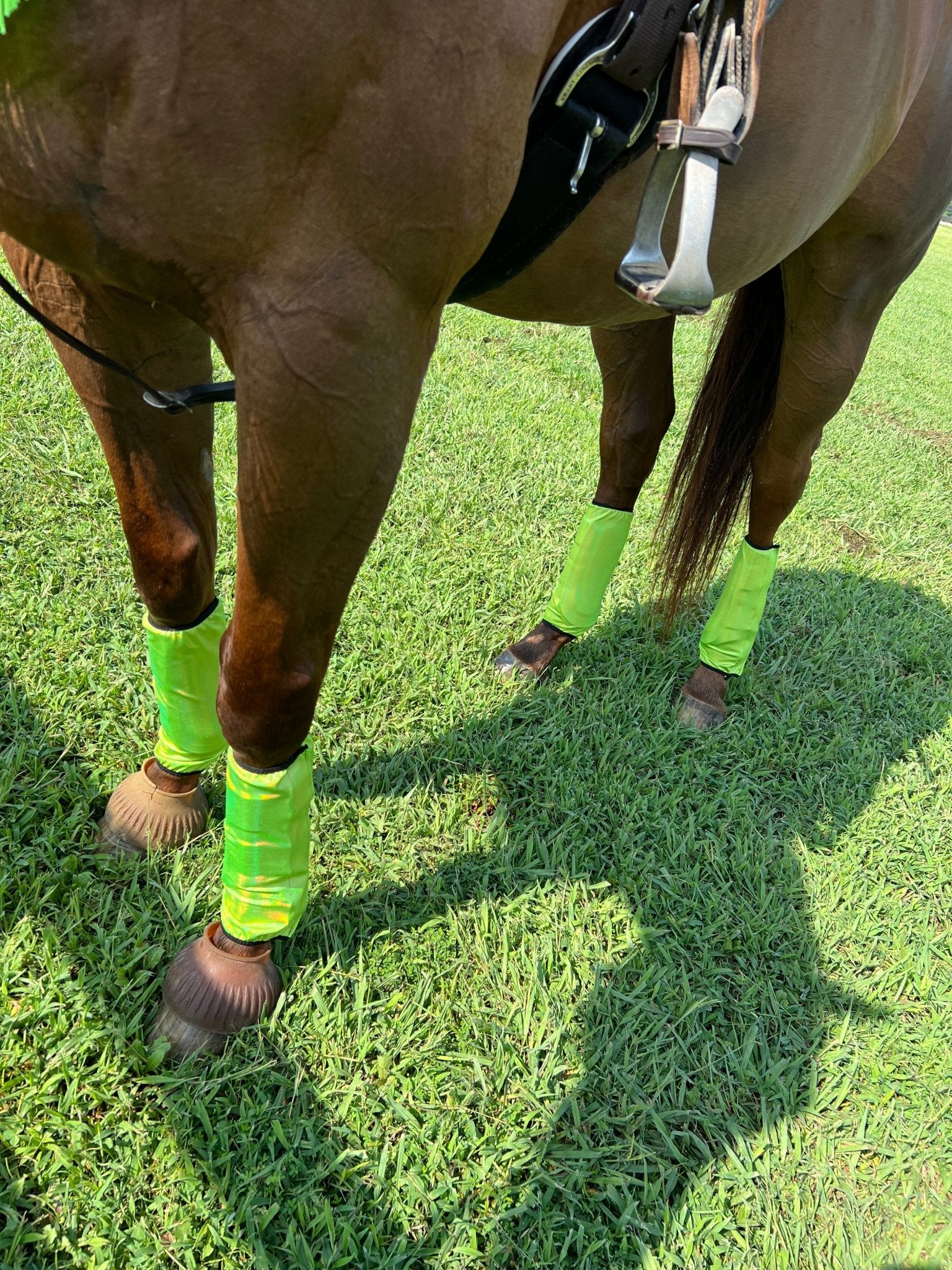 Neon Lime Green Sparkly Velcro Sportboot Covers (Covers Only, sets of TWO) - Riverside Rodeo Shirts