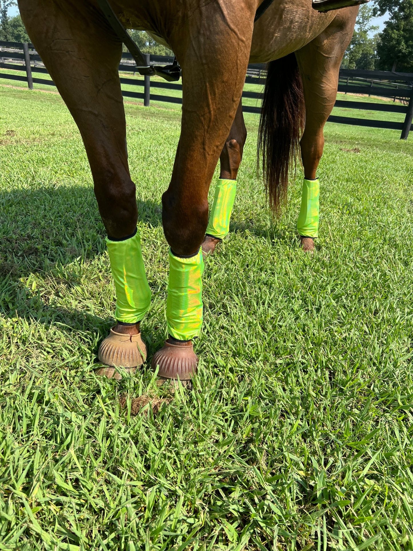 Neon Lime Green Sparkly Velcro Sportboot Covers (Covers Only, sets of TWO) - Riverside Rodeo Shirts