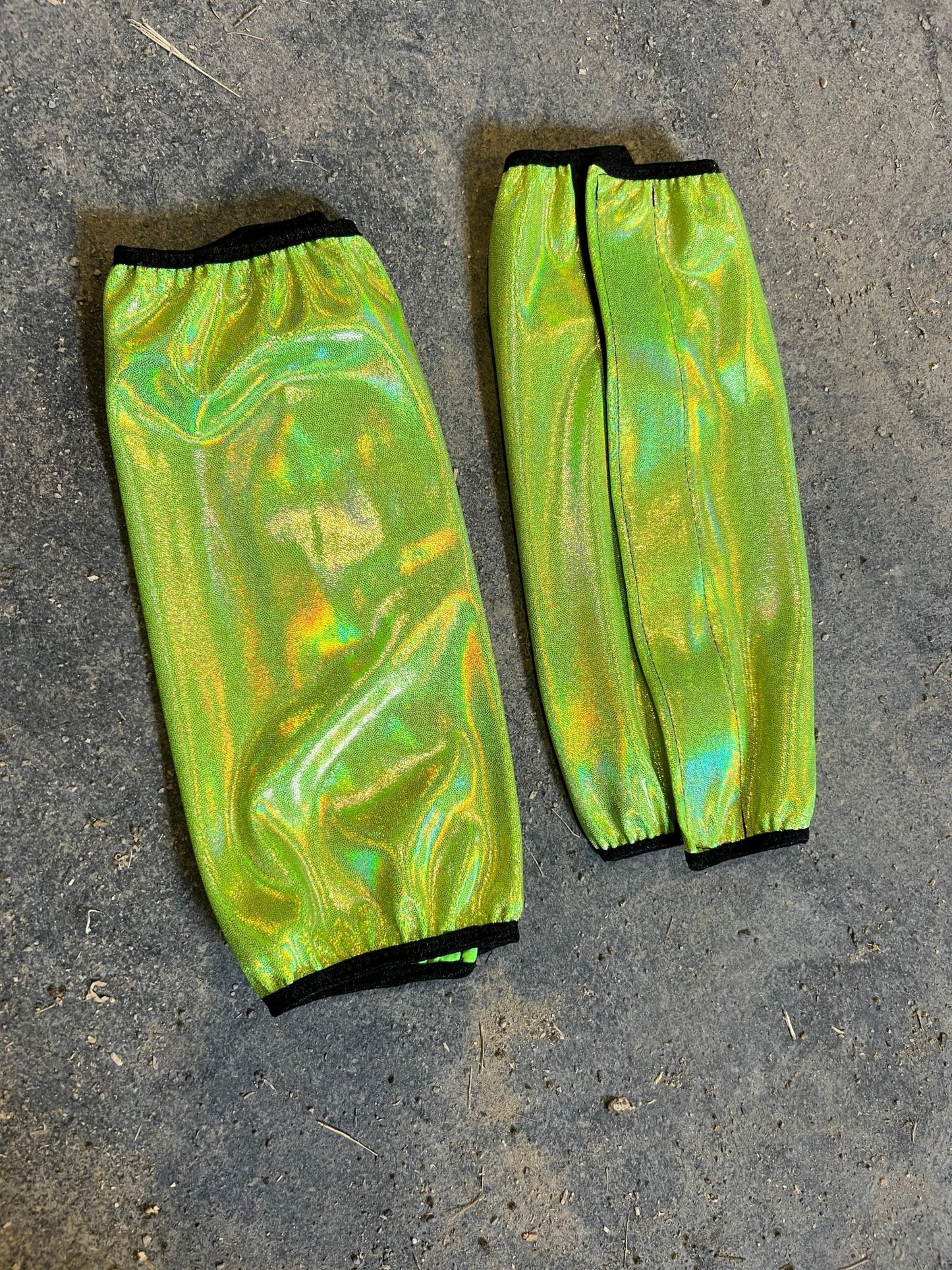 Neon Lime Green Sparkly Velcro Sportboot Covers (Covers Only, sets of TWO) - Riverside Rodeo Shirts