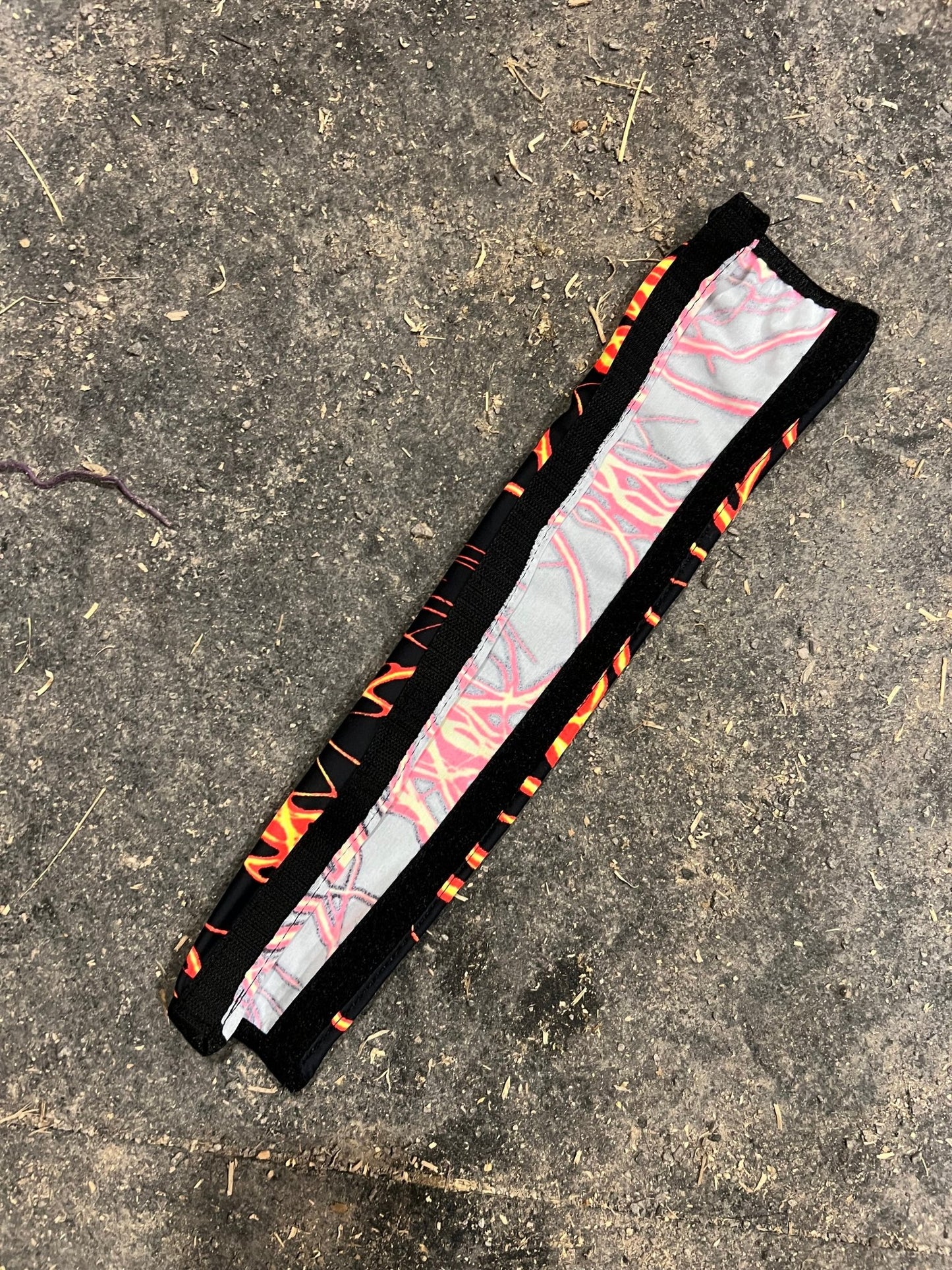 Neon Orange Lightning Print Browband or Noseband Cover (ONE Cover Only) - Riverside Rodeo Shirts