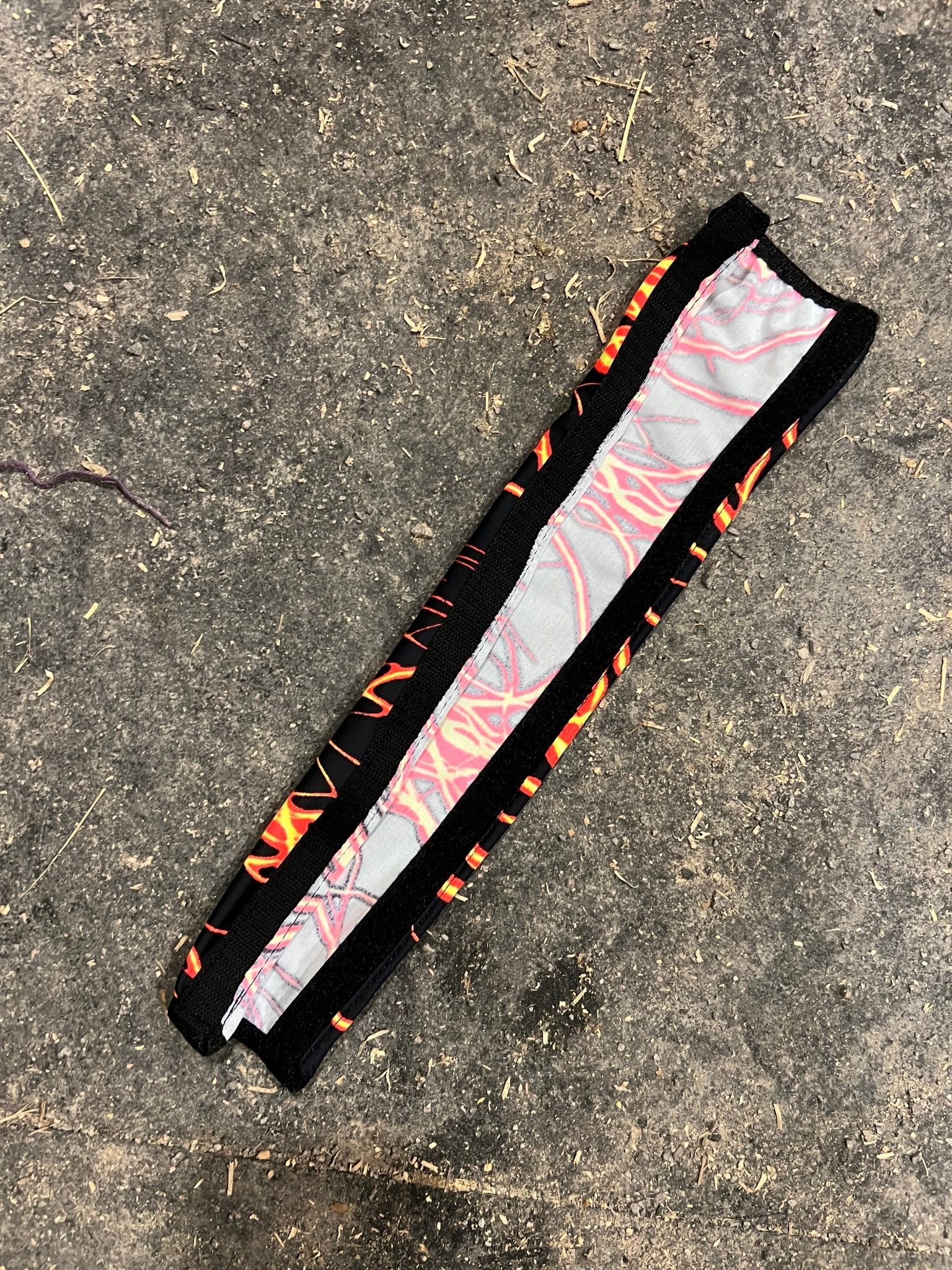 Neon Orange Lightning Print Browband or Noseband Cover (ONE Cover Only) - Riverside Rodeo Shirts
