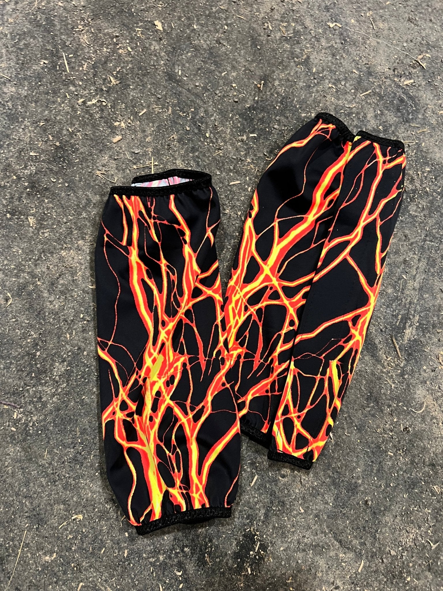 Neon Orange Lightning Velcro Sportboot Covers (Covers Only, set of TWO) - Riverside Rodeo Shirts