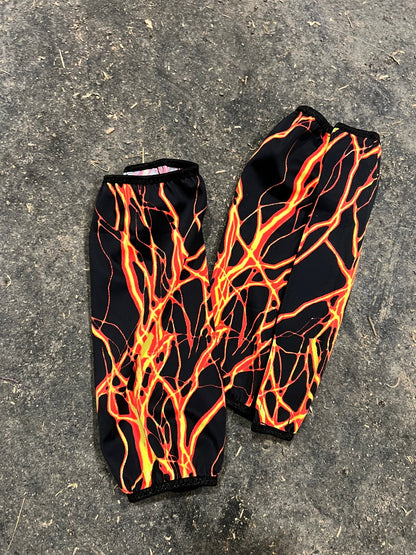 Neon Orange Lightning Velcro Sportboot Covers (Covers Only, set of TWO) - Riverside Rodeo Shirts