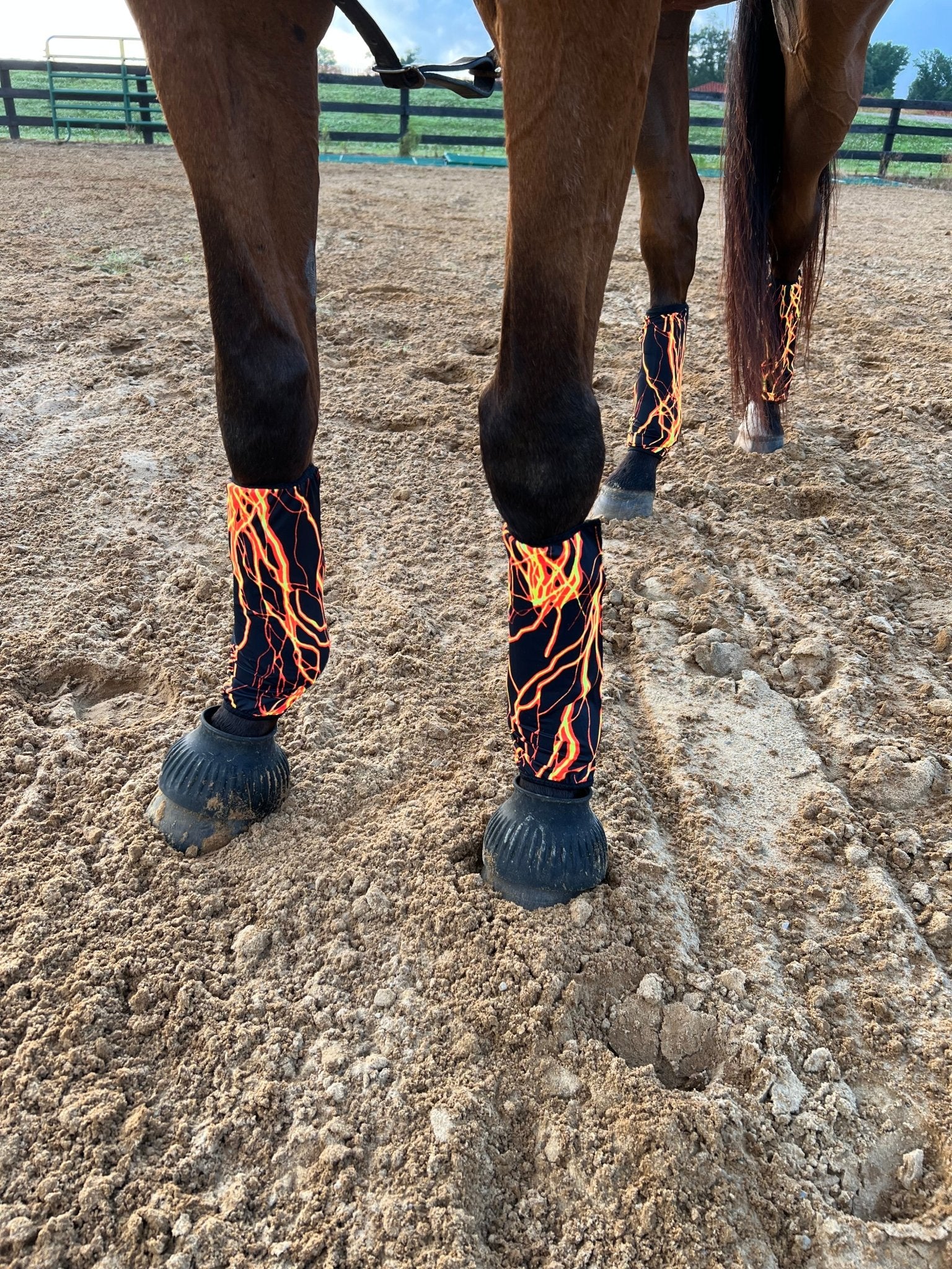 Neon Orange Lightning Velcro Sportboot Covers (Covers Only, set of TWO) - Riverside Rodeo Shirts