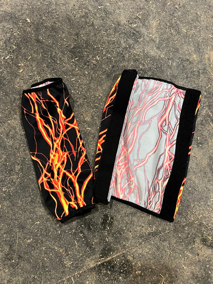 Neon Orange Lightning Velcro Sportboot Covers (Covers Only, set of TWO) - Riverside Rodeo Shirts