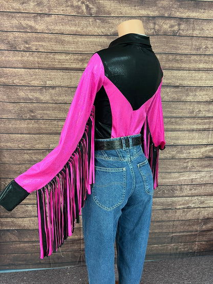 Neon Outlaw Snap Front Rodeo Shirt with 12" Thunderbird Fringe - Riverside Rodeo Shirts