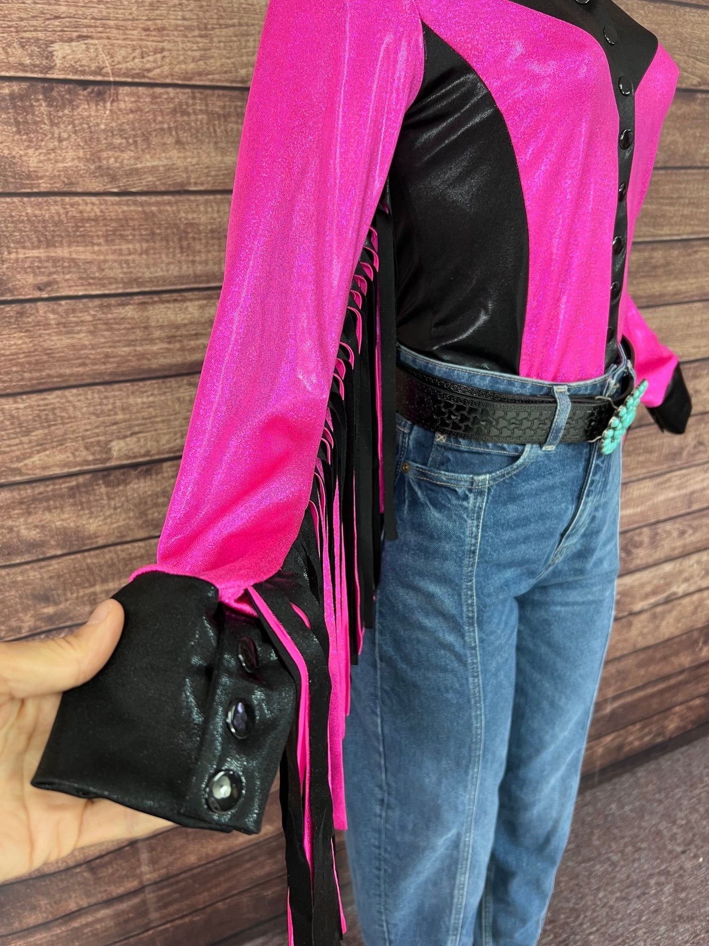 Neon Outlaw Snap Front Rodeo Shirt with 12" Thunderbird Fringe - Riverside Rodeo Shirts