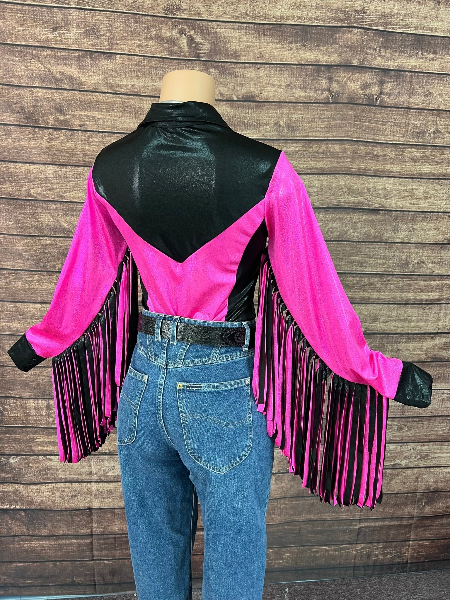 Neon Outlaw Snap Front Rodeo Shirt with 12" Thunderbird Fringe - Riverside Rodeo Shirts