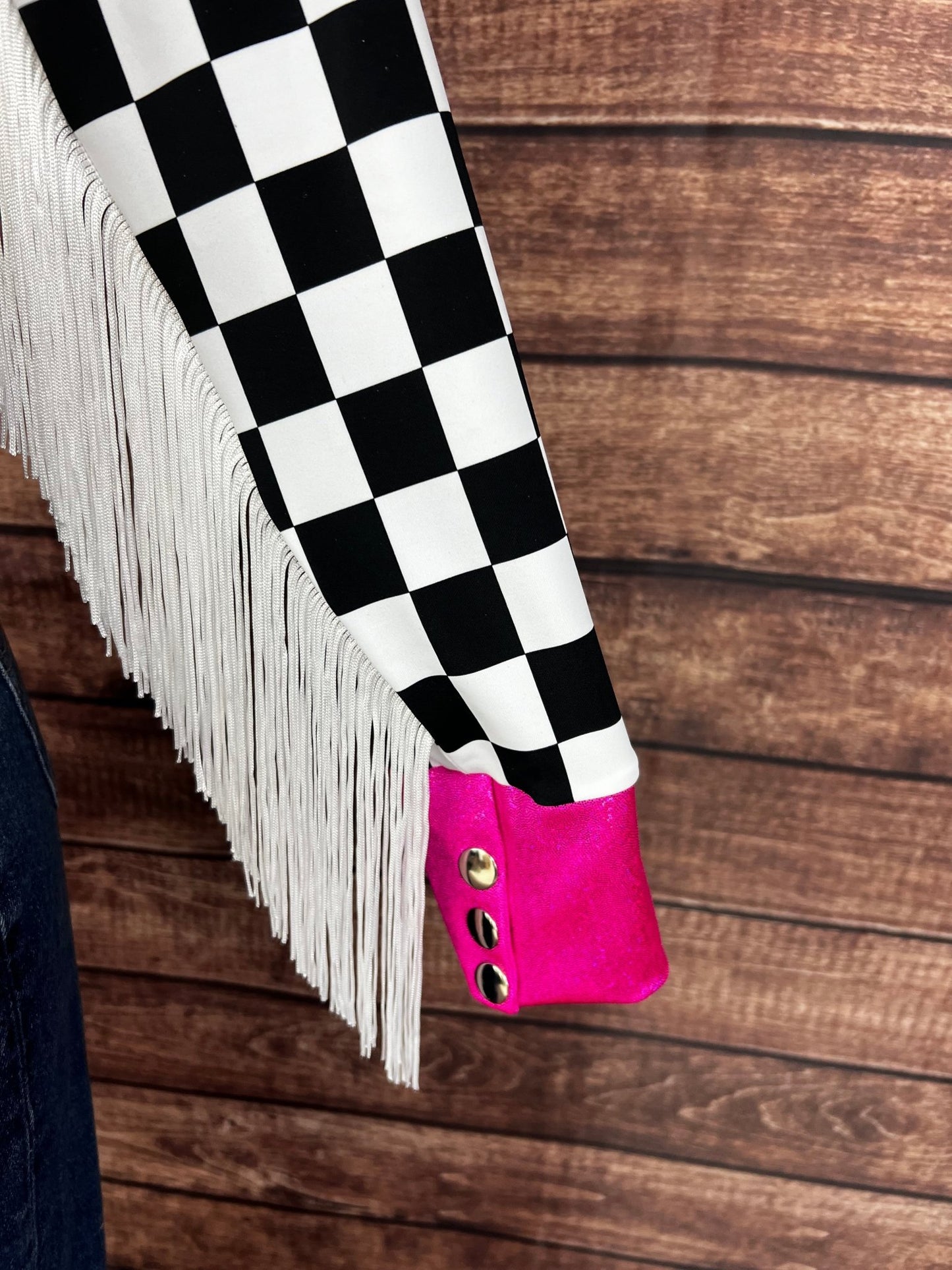 Neon Pink and Checkered Rodeo Shirt - Riverside Rodeo Shirts