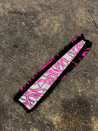 Neon Pink Lightning Print Browband or Noseband Cover (ONE Cover Only) - Riverside Rodeo Shirts