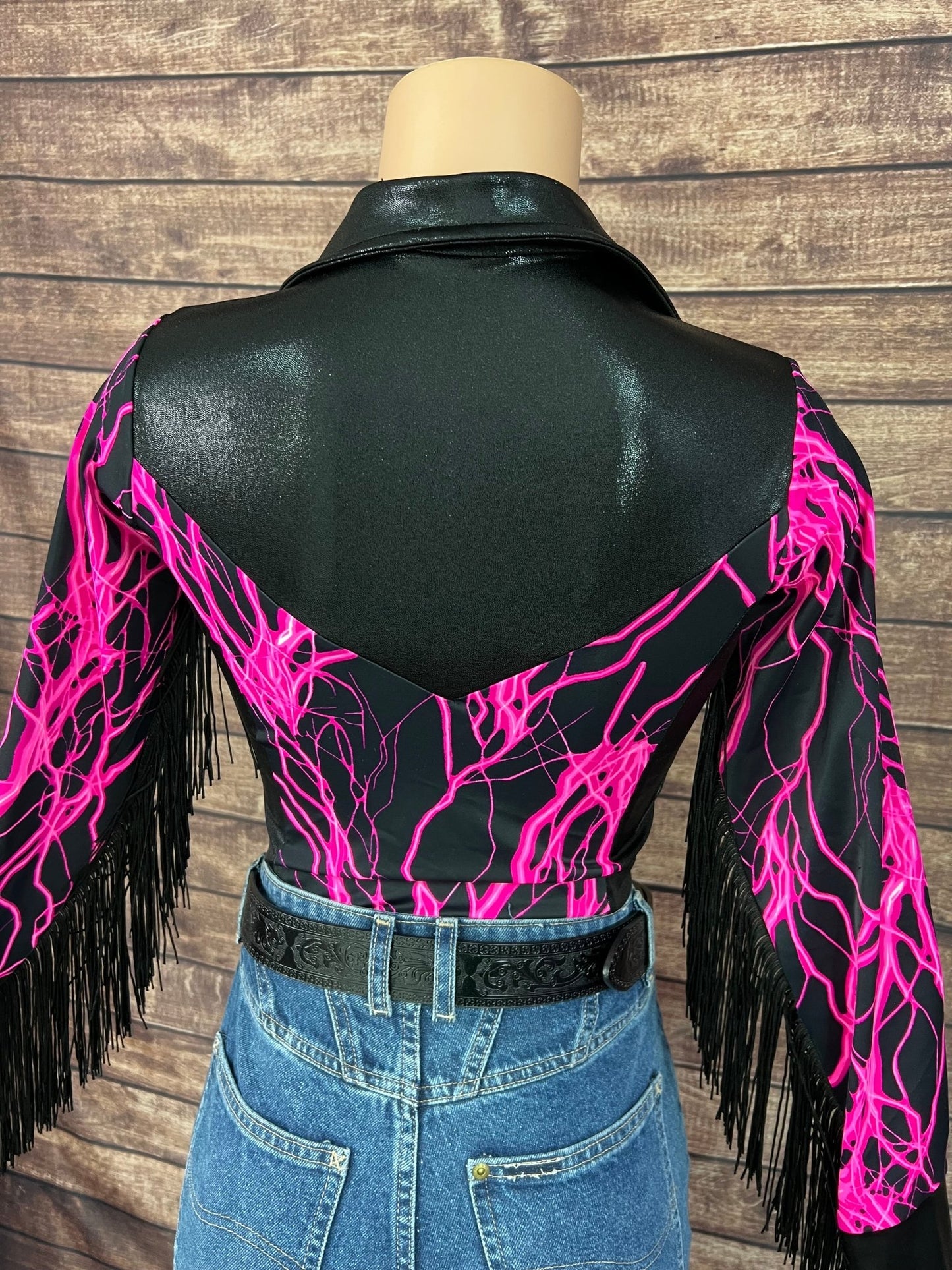 Neon Pink Lightning Rodeo Shirt - Riverside Rodeo Shirts