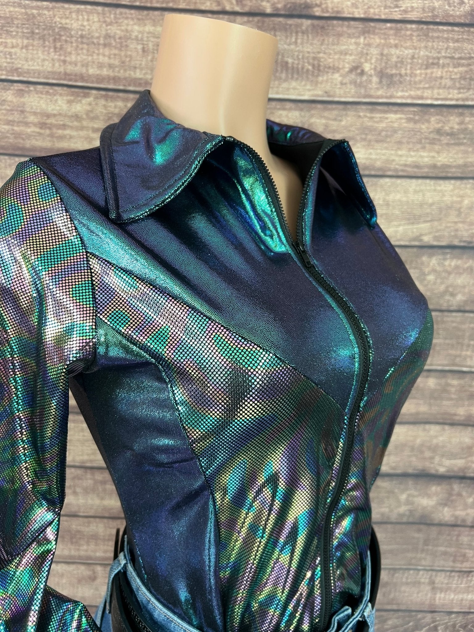 Oil Slick and Scarab Snap Front Holographic Rodeo Shirt - Riverside Rodeo Shirts