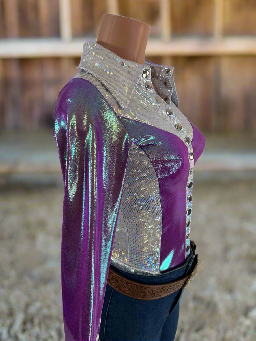 Plumeria Rodeo shirt with Fringe - Snap Front - Riverside Rodeo Shirts