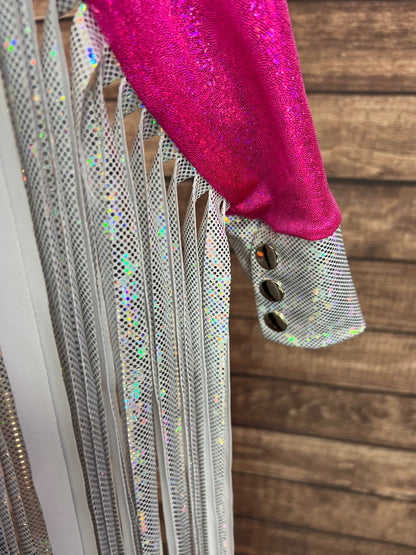 Pretty In Pink Zipper Front Rodeo Shirt with Thunderbird Fringe - Riverside Rodeo Shirts