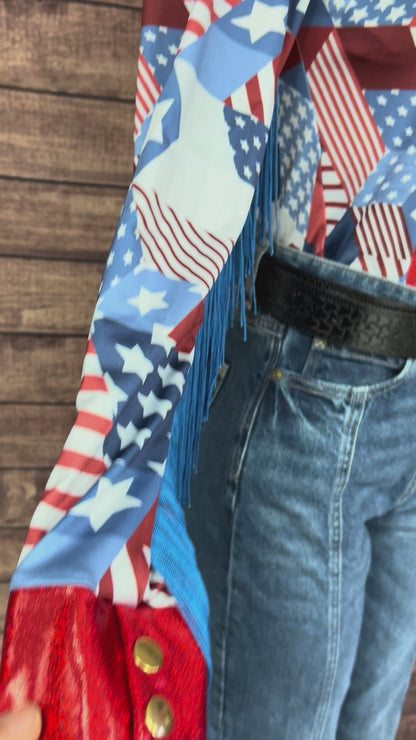 Americana Zipper Front Rodeo Shirt