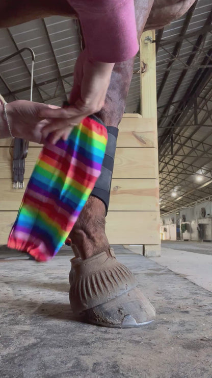 Rainbow Stripe Print Velcro Sportboot Covers (Covers Only, set of TWO)
