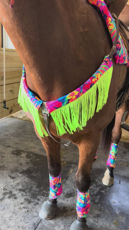 Tahitian Floral Print Browband or Noseband Cover (ONE Cover Only)