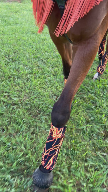 Neon Orange Lightning Velcro Sportboot Covers (Covers Only, set of TWO)