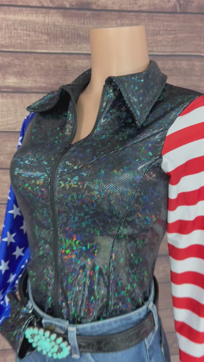 American Outlaw Zipper Front Rodeo Shirt