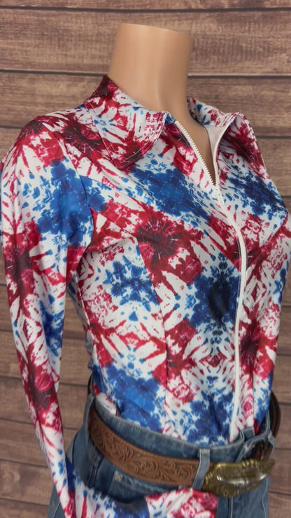 Heritage Tie Dye Zipper Front Rodeo Shirt