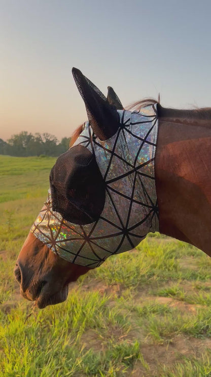 Disco Ball Fly Mask with Mesh Eyes and Ears