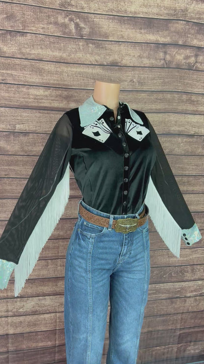 Wild Aces Velvet Snap Front Rodeo Shirt