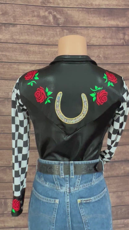 Run for the Roses Zipper Front Rodeo Shirt